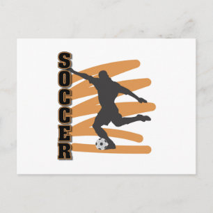 Gold und Black Male Soccer Player T-Shirts Postkarte
