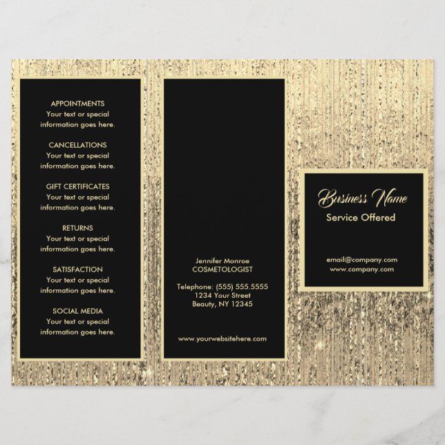 Gold und Black Menu & Pricing Flyer (Vorne)