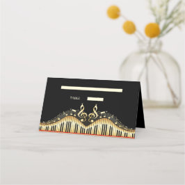 Gold und Black Music Theme Platzkarte