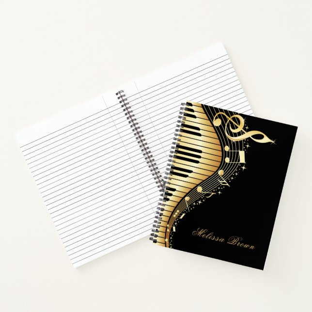 Gold- und Black-Musical-Tastatur Notizbuch (Innenseite)