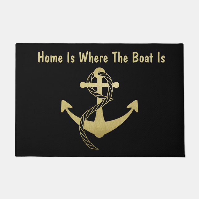 Gold und Black Nautical Doormat Fußmatte (Vorderseite)
