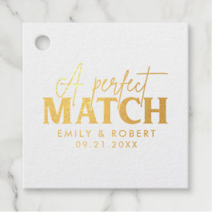 Gold und Black Perfect Match Wedding Gift Geschenkanhänger