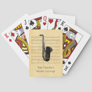 Gold und Black Saxophone Notizkarten Spielkarten