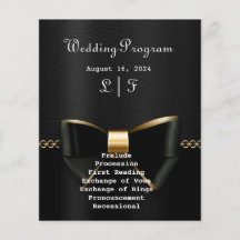 Gold- und Black Tuxedo-Hochzeitsprogramm