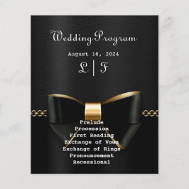 Gold- und Black Tuxedo-Hochzeitsprogramm