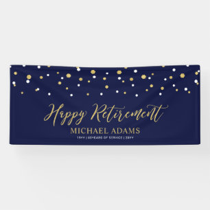 Gold- und Blau-Konfetti   Glücklicher Ruhestand Banner