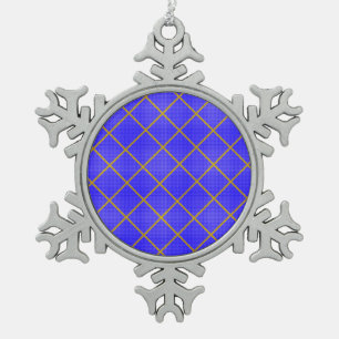 Gold- und Blau-Schneeflocken-Weihnachtsdekoration Schneeflocken Zinn-Ornament