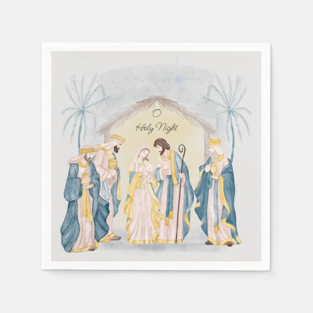 Gold und blaue Kreativität Serviette (Vorderseite)