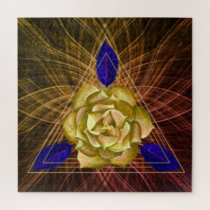 Gold und Blaue Rose Blüten Dreiecksform Blumen