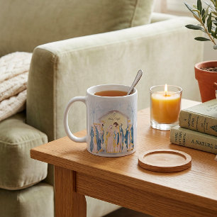 Gold und blaue Weihnachtsdarstellung Kaffeetasse
