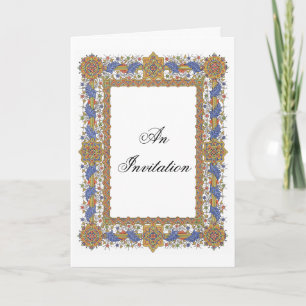 Gold und Blauer Elegante individuelle Einladung