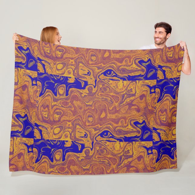 Gold und Blauer Feuerstein Fleecedecke (Beispiel)