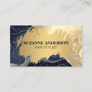 Gold und Blauer Marmor Visitenkarte