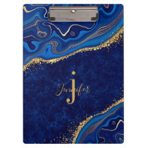 Gold und Blue Agate Modernes, elegantes Marmordesi