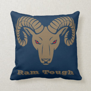 Gold und Blue Aries Ram Tough Kissen