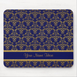 Gold und Blue Damask Mousepad