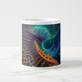 Gold und Blue Fern Jumbo-Tasse