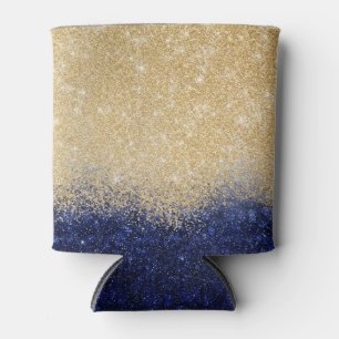 Gold und Blue Glitzer Ombre Luxury Design Dosenkühler