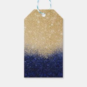 Gold und Blue Glitzer Ombre Luxury Design Geschenkanhänger
