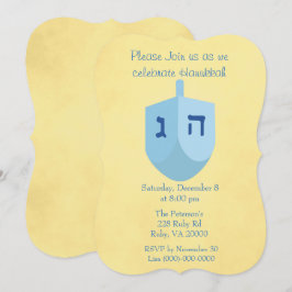 Gold und Blue Hanukkah Party Einladung