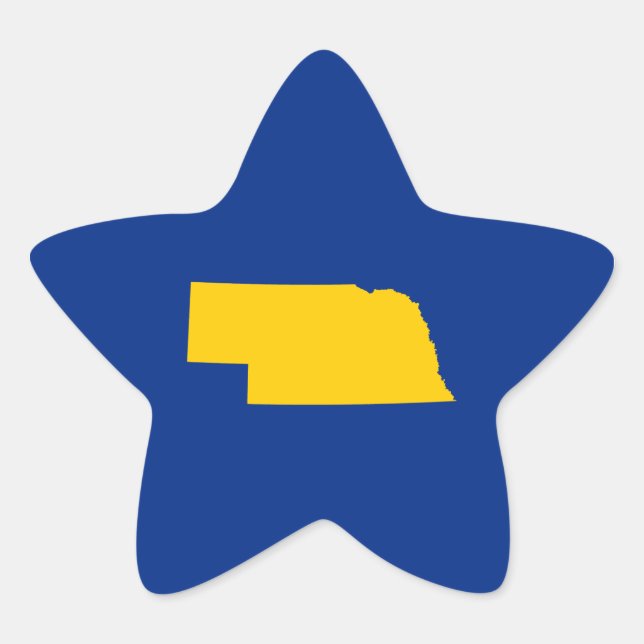 Gold und Blue Nebraska Stern-Aufkleber (Vorderseite)