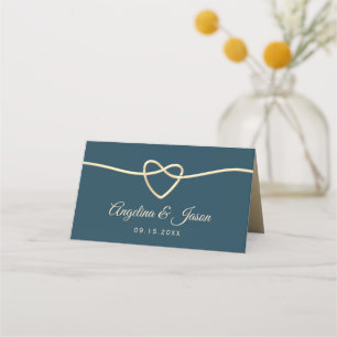 Gold und Blue Wedding Platzkarte