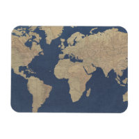 Gold und Blue World Map