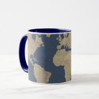 Gold und Blue World Map