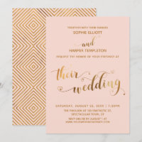 Gold und Blush ihre Hochzeitstypografie mit Herz