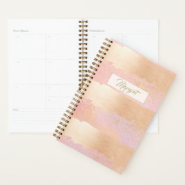 Gold- und Blush-Streifenplaner Planer