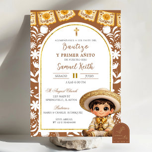 Gold- und braune Arch Cielito Lindo Taufe Einladung