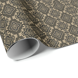 Gold- und Braungeometrisches Muster / indischer Dr Geschenkpapier