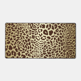 Gold und Brown Animal Print Desk Pad Schreibtischunterlage