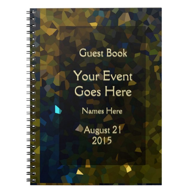 Gold und Brownkristallgast-Buch Notizblock (Vorderseite)