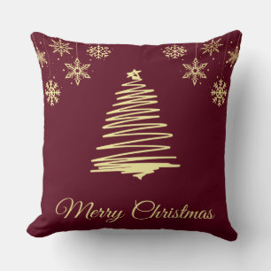Gold und Burgandy Weihnachtskissen Kissen
