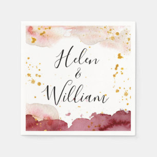 Gold und Burgund zum Jahrestag der Hochzeit Serviette