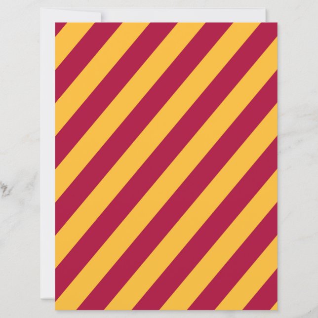 Gold- und Burgunder diagonale Streifen Scrapbook P (Vorderseite)