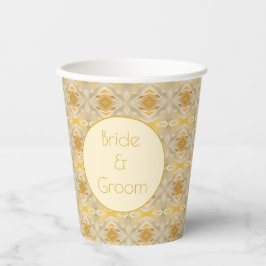Gold und Creme Gemustert Pappbecher