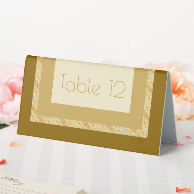 Gold und Creme Tischaufsteller (In Situ (Hochzeit))