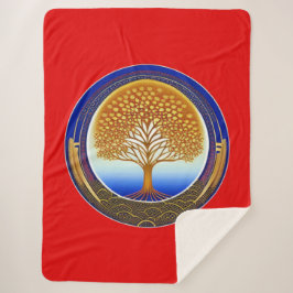 Gold und Cyan Tree of Life Sherpadecke