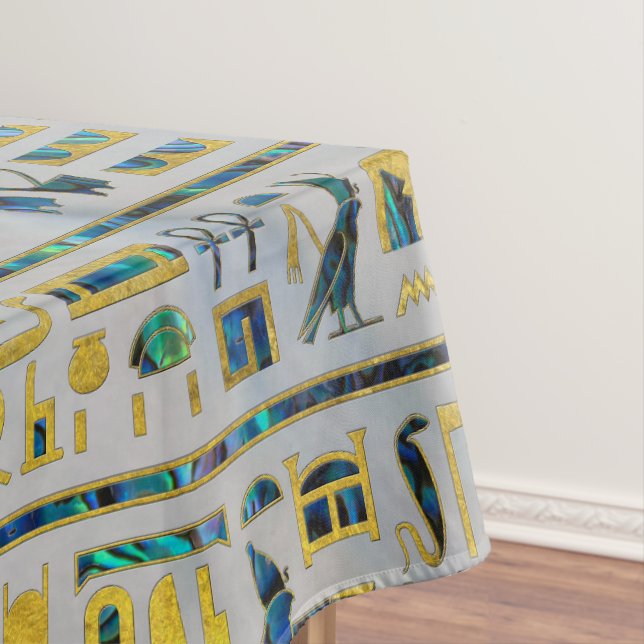 Gold- und der Ohrschneckeägyptische Hieroglyphen Tischdecke (Beispiel)