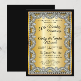 Gold und Diamond 50-jähriges Party zum Hochzeitsta Einladung