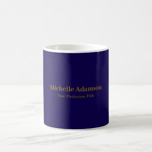 Gold und dunkelblaue Farbe, professionell, schlich Kaffeetasse