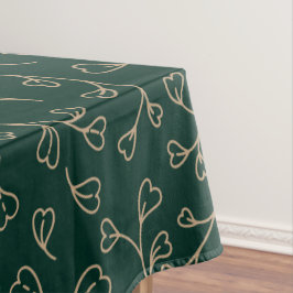 Gold- und dunkles Smaragdgrün Botanisches Rebenmus Tischdecke