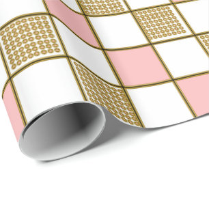 Gold und erröten rosa Entwurfsquadrate Packpapier