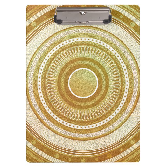 Gold- und Glitter-Mandala Klemmbrett (Vorderseite)