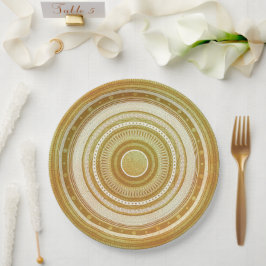 Gold- und Glitter-Mandala Pappteller