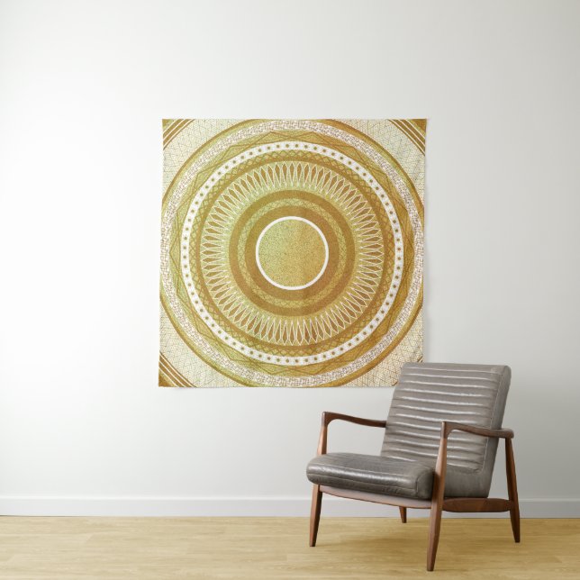Gold- und Glitter-Mandala Wandteppich (Beispiel)