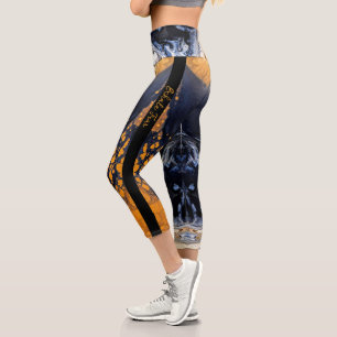 Gold- und Glitzer-Marmor-Textur Skulptur Stille Capri Leggings
