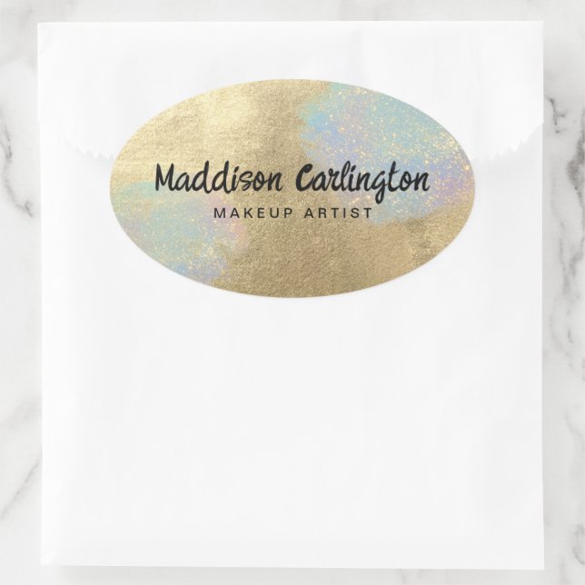 Gold und Glitzer Ovaler Aufkleber (Tasche)